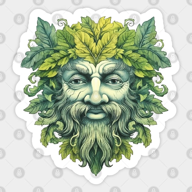 Green Man Botanical Vintage Greenman Sticker by Pine Hill Goods